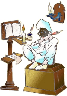 Pulcinella writing an email (© Francesca Buommino)